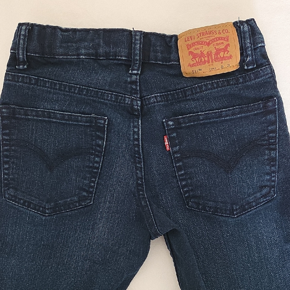 Levis 511 Slim Boys Blue Jeans Size 10 reg Adjustable Waist 25 Length 25 - Picture 3 of 7